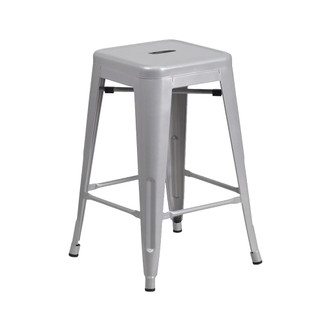 Flash Furniture 24" Metal Stool, Silver