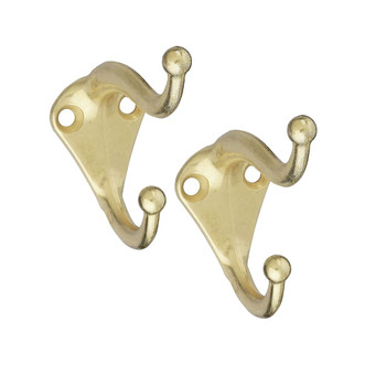 two brass coat/hat hooks