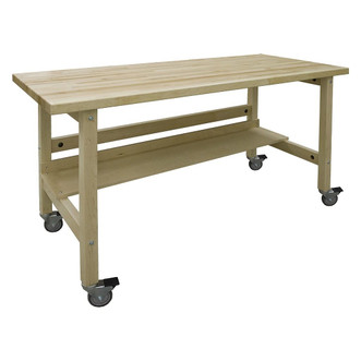 Hann Project/STEM Assembly Table 96"W x 30"D x 36"H, Maple Top, Casters