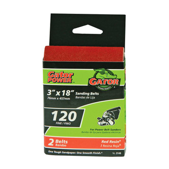 Gator Sanding Belt, 3" x 18", 120 Grit, 2-Pack