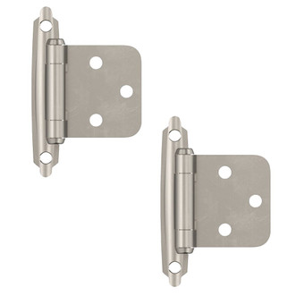 Self-Closing Variable Overlay Hinge 2-Pack, Satin Nickel