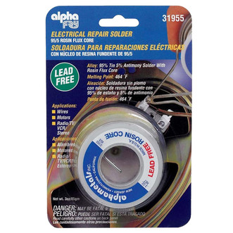 Alpha Metals Lead-Free Electrical Solder, .062, 3 oz.