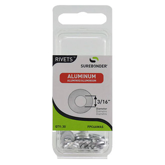Surebonder Aluminum Rivet Backup Washers, 3/16", 30/pkg.
