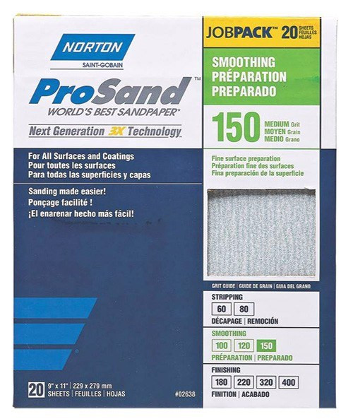Norton ProSand Premium Sandpaper, 9" x 11", 150 Grit