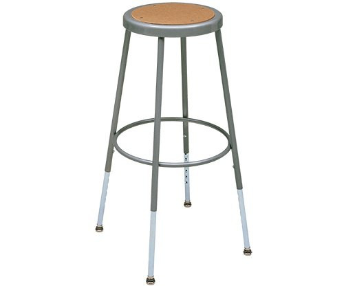 Krueger Industrial Masonite Seat Stool, Adjustable-Height, 25" to 33"