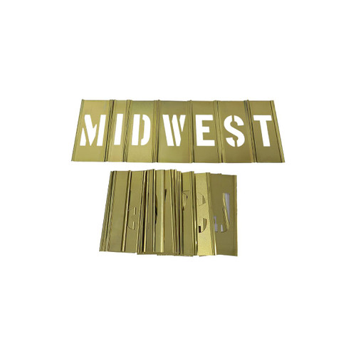 Young Bros. Brass Interlocking Stencils 33-Piece Letter Set, 2"