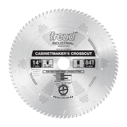 Freud Cabinetmaker's Crosscut Blade LU73M, 14"