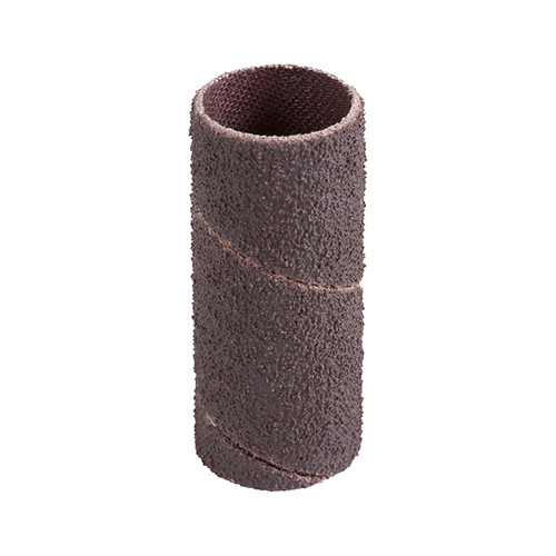 black 50 grit x-weight sandpaper sleeve with 1/2" diameter and 4-1/2" long head made with aluminum oxide