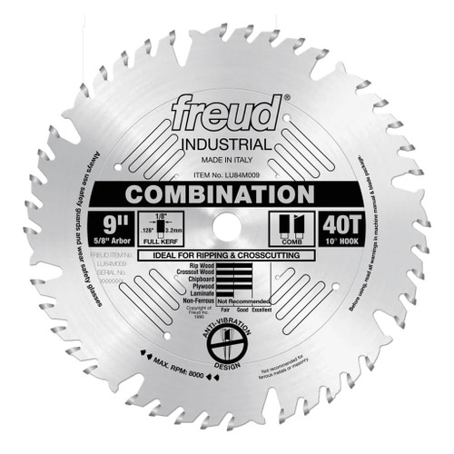 Freud LU84M Circular Saw Blade, 9" x 40 TPI