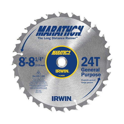 Irwin Carbide-tipped Circular Saw Blade, Marathon Series, 8"-8-1/4", 30 TPI