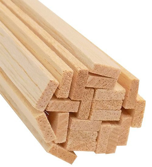 Balsa Wood Strips, 1/8" x 3/8" x 36", 20 Pack