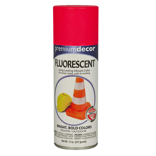 Premium Decor Fluorescent Spray Paint, Red/Orange