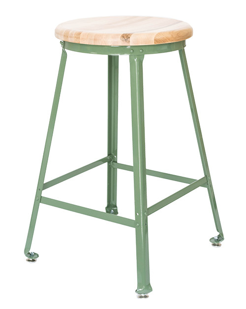 Montisa Learning Angle Steel Stools Wood Seat, 24"