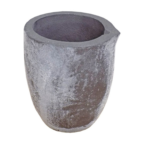Bay State Graphite Crucible with Top Pour measures 7-1/8" high with 5-7/8" bilge diameter