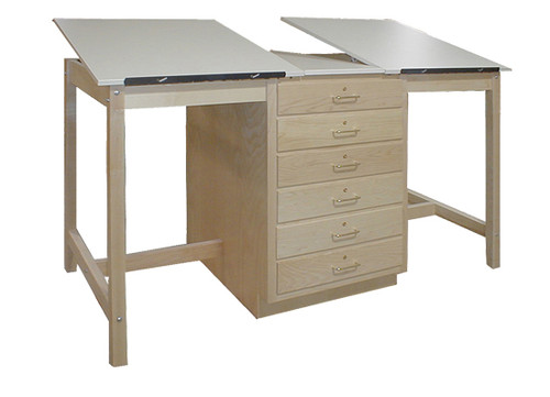 Hann 2-Station Drawing Table with 6 Drawers