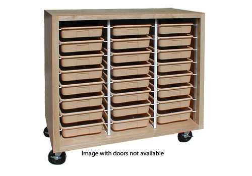 Hann Mobile 24-Tote Tray Storage Cabinet with Locking Doors