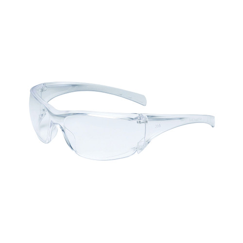 3M Virtua Safety Glasses with clear polycarbonate lenses for 99.9% UV protection and clear frame 