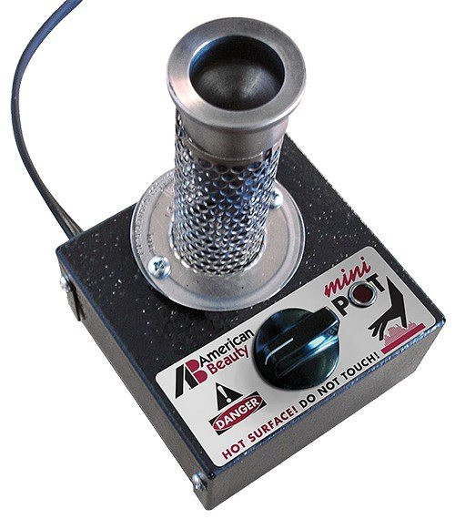 American Beauty Mini Solder Pot with Gray Cast iron crucible and integrated voltage control