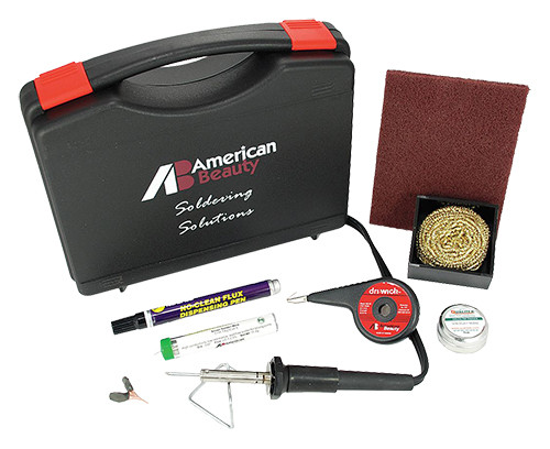 American Beauty Professional Soldering Kit with 25W pencil-style soldering iron and accessories