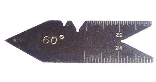 silver metal chicago brand center gauge with 14ths, 20ths, 24ths and 32nds scale for classroom use