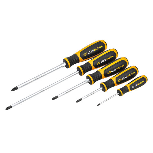 GearWrench Dual Material Phillips Screwdrivers, 5-Piece