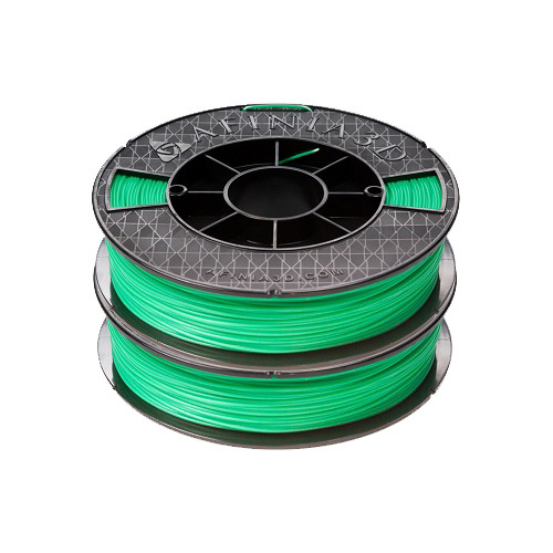 stack of 2 spools of green afinia abs premium 1.75mm filament for H-series and compatible 3d printers