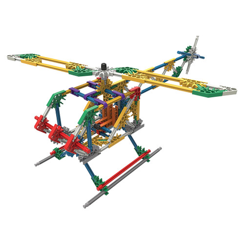 completed helicopter model made with pieces from K'NEX Education Makers Kit