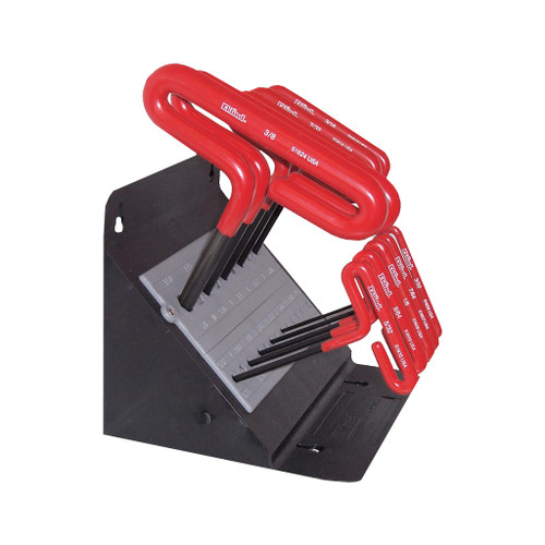 Eklind T-Handle Hex Key Set, 6", 10-Piece Fractional Stand