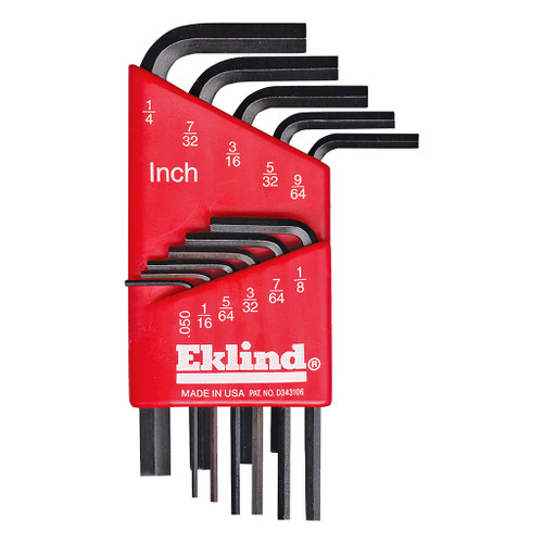 Eklind L-Hex Key Set Fractional Molded Holder 11-Piece Short