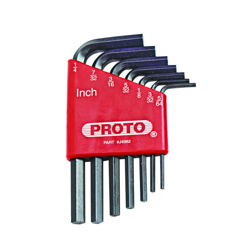 Proto L-Hex Key Sets Fractional Molded Holder 7-Piece