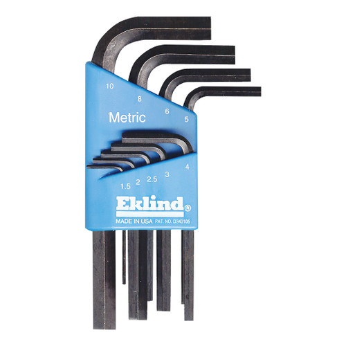 Eklind L-Hex Key Set Metric Molded Holder 9-Piece Short