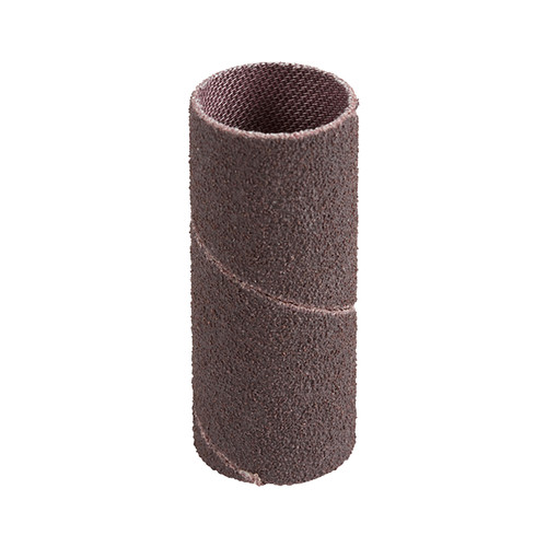 black 80 grit x-weight sandpaper sleeve with 1-1/2" diameter and 5-1/2" long head made with aluminum oxide