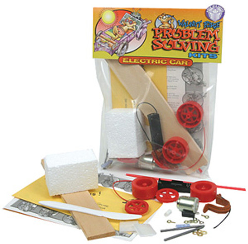 12 electric car kits include a variety of pieces for testing electric and solar power sources