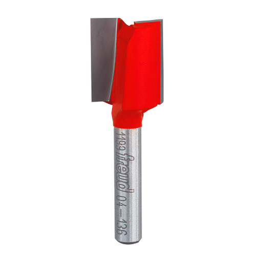 side profile of 5/8" x 3/4" carbide-tipped double flute straight router bit