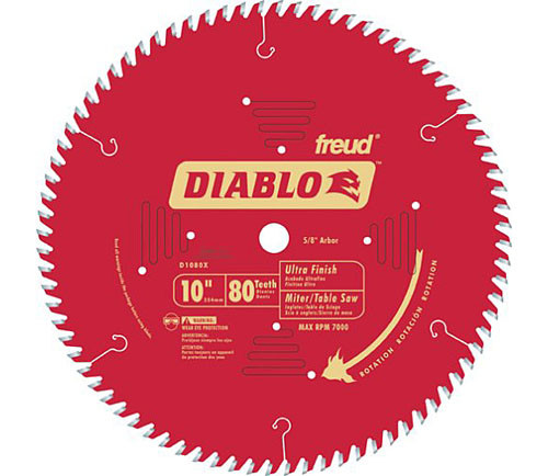 Freud Diablo 10" CT Ultrafine Finish Crosscut Saw Blade