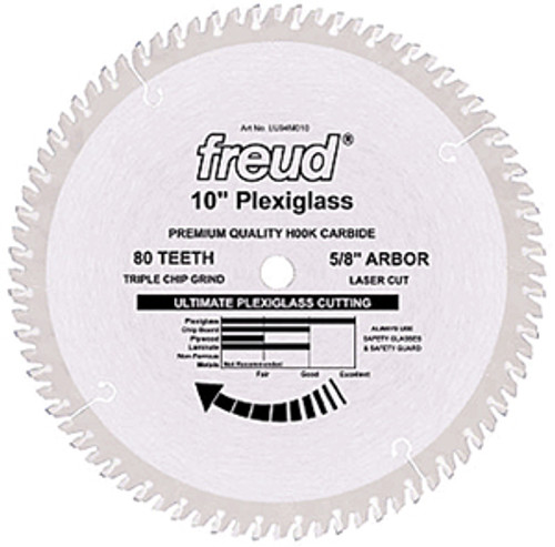 Freud Plastic-cutting Industrial Saw Blade, 10" x 80T