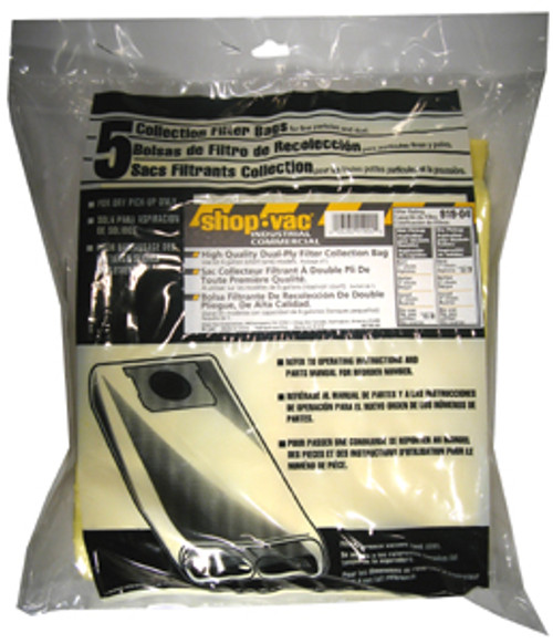 Shop-Vac High Efficiency Dry Filtration Filter Bags Fits 6 gal. Squat