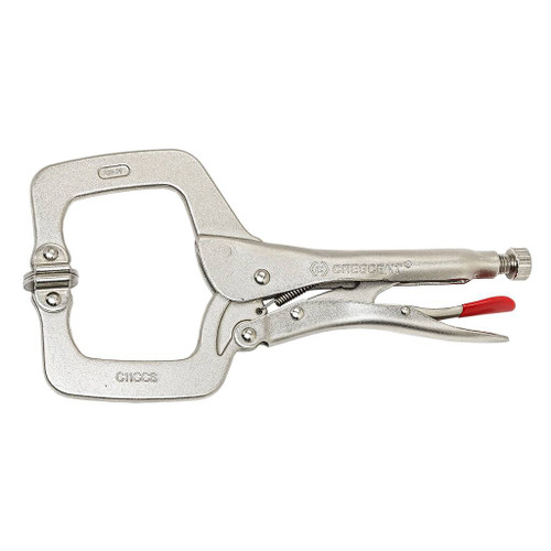 6" Crescent Locking C-Clamps with swivel pads has rust resistant, nickel-plated finish, 2" jaw opening