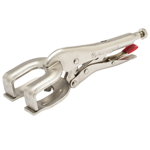 9" Crescent Locking Welding C-Clamps with regular tips has rust resistant, nickel-plated finish