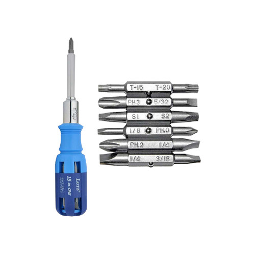 Lutz 15-in-1 Reversible Blade Ratchet Screwdriver