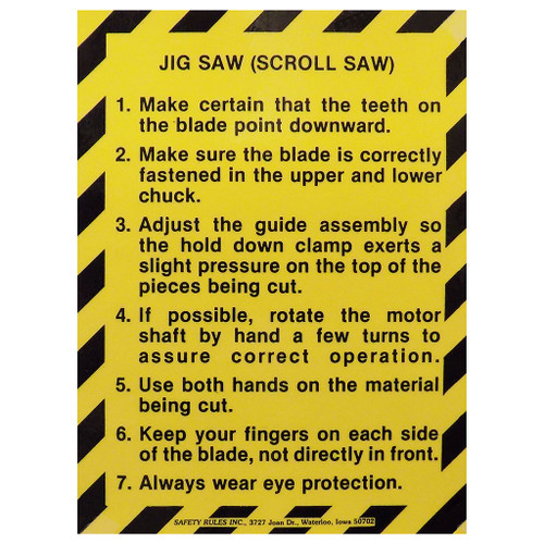 Safety Rules Machine Safety Rules Jig Saw, 6" x 8"