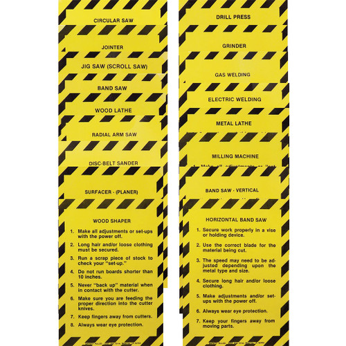 Safety Rules Machine Safety Rules, 8" x 11" 17-Piece Set