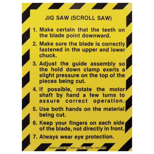 Safety Rules Machine Safety Rules Jig Saw, 8" x 11"