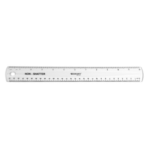 Westcott Plastic Ruler, 12"