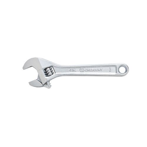 4" adjustable chrome-plated wrench has laser etched scale and is made from heat-treated forged alloy steel