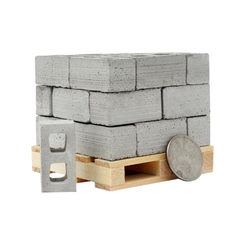 Mini Materials 1:12 Scale Mini Cinder Block Pallet, 24-Pack
