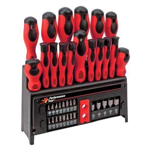 Performance Tool 39-Piece Screwdriver Set with Rack