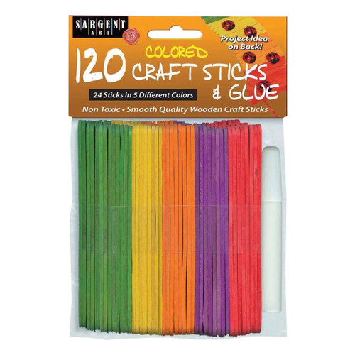 Sargent Art 120-Piece Colored Craft Sticks