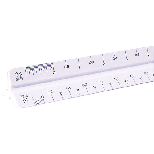 Pacific Arc Triangular Scale, Mechanical, 12" White