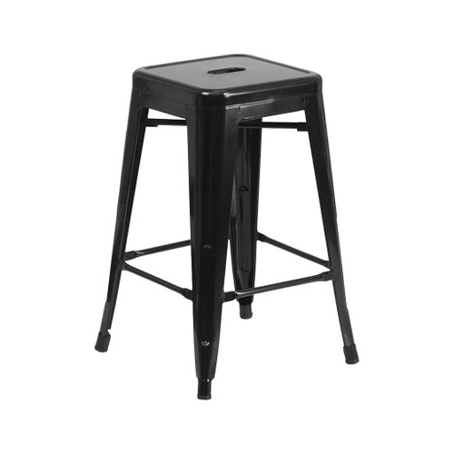 Flash Furniture 24" Metal Stool, Black